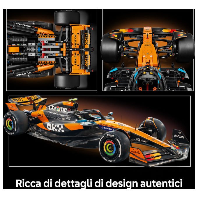 Lego 42228 Technic Set di Costruzione Auto McLaren MCL39 F1 scala 1:8 1675 pezzi Motore V6 DRS per Adulti