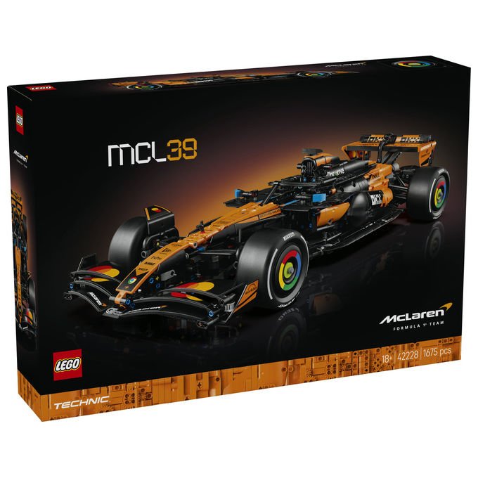 Lego 42228 Technic Set di Costruzione Auto McLaren MCL39 F1 scala 1:8 1675 pezzi Motore V6 DRS per Adulti