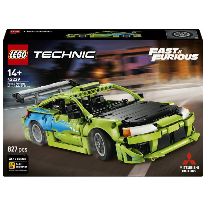 Lego 42229 Technic Set da costruzione Auto Mitsubishi Eclipse Fast and Furious 827 pezzi da 14 anni
