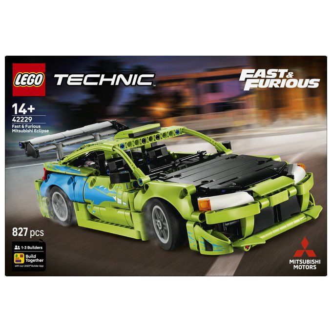 Lego 42229 Technic Set da costruzione Auto Mitsubishi Eclipse Fast and Furious 827 pezzi da 14 anni