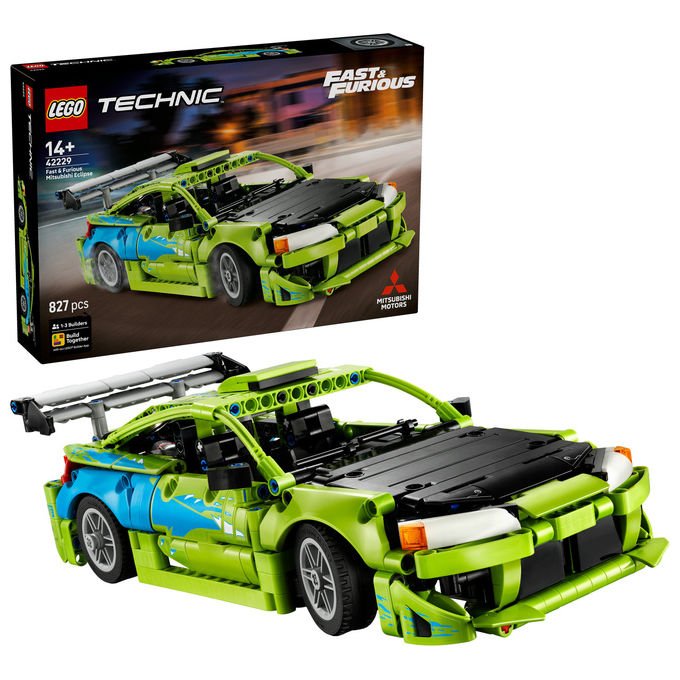 Lego 42229 Technic Set da costruzione Auto Mitsubishi Eclipse Fast and Furious 827 pezzi da 14 anni