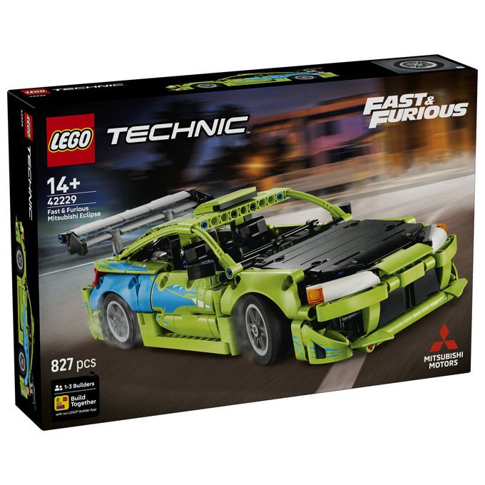 Lego 42229 Technic Set da costruzione Auto Mitsubishi Eclipse Fast and Furious 827 pezzi da 14 anni