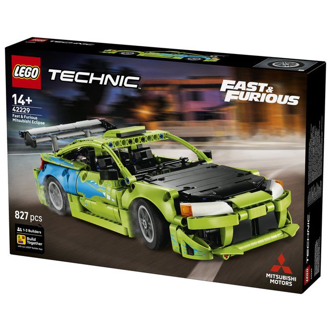Lego 42229 Technic Set da costruzione Auto Mitsubishi Eclipse Fast and Furious 827 pezzi da 14 anni