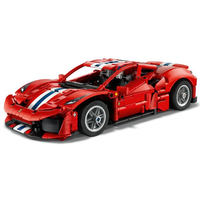 Lego 42235 LEGO Technic Set da costruzione per bambini 882 pezzi con motore V8 pistoni mobili sterzo funzionante portiere e cofano apribili codice digitale Forza Horizon 6 colore Rosso