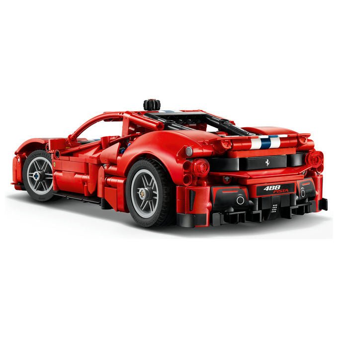 Lego 42235 LEGO Technic Set da costruzione per bambini 882 pezzi con motore V8 pistoni mobili sterzo funzionante portiere e cofano apribili codice digitale Forza Horizon 6 colore Rosso