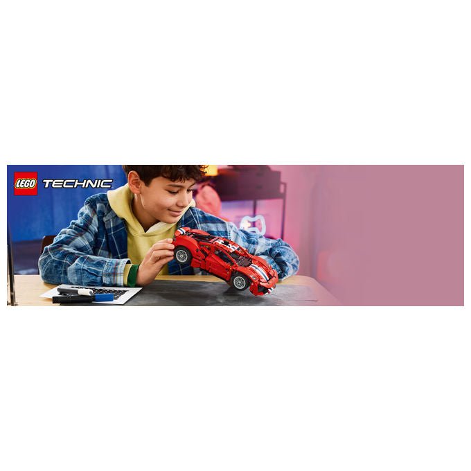 Lego 42235 LEGO Technic Set da costruzione per bambini 882 pezzi con motore V8 pistoni mobili sterzo funzionante portiere e cofano apribili codice digitale Forza Horizon 6 colore Rosso