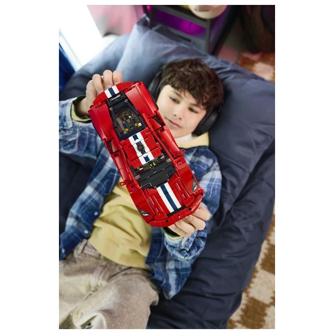 Lego 42235 LEGO Technic Set da costruzione per bambini 882 pezzi con motore V8 pistoni mobili sterzo funzionante portiere e cofano apribili codice digitale Forza Horizon 6 colore Rosso