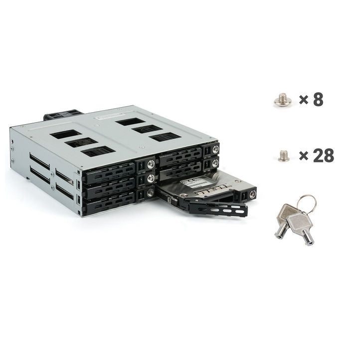 Fantec MR-SA1262-12G Backplane SAS 12G SATA 6G per 6x 2.5'' HDD SSD con Hot Swap e RAID Supporto colore Nero