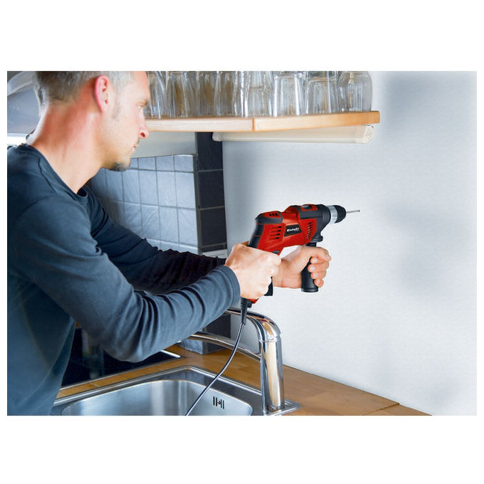 Einhell Trapano A Percussione TC-ID 1000 E Kit Completo Con Set Di Punte 16 Pezzi E Valigetta Per Fai Da Te