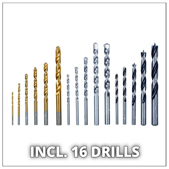 Einhell Trapano A Percussione TC-ID 1000 E Kit Completo Con Set Di Punte 16 Pezzi E Valigetta Per Fai Da Te