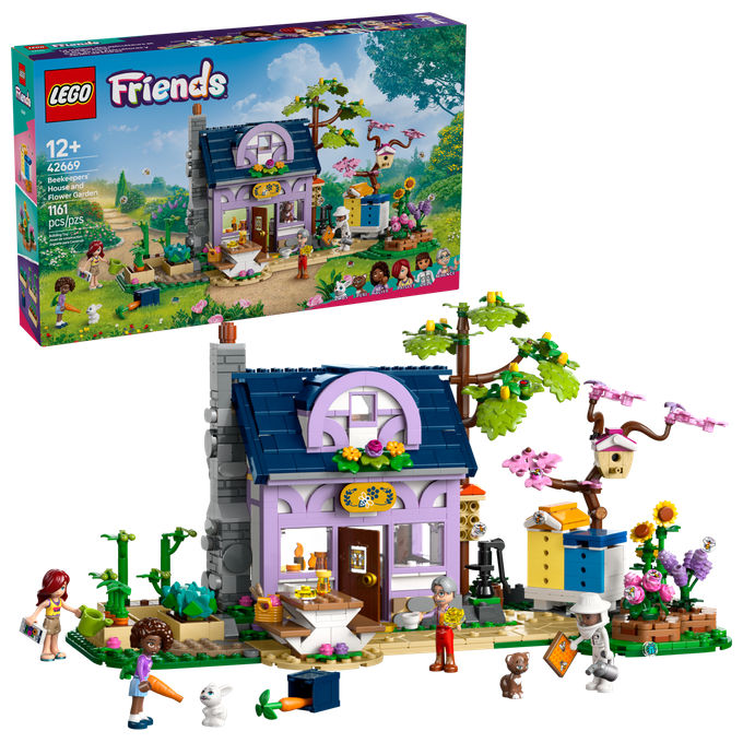 LEGO 42669 Casa degli Apicoltori e Giardino Fiorito Set da Costruzione con 4 Mini Bamboline e 2 Animali 1161 Pezzi colore Multicolore