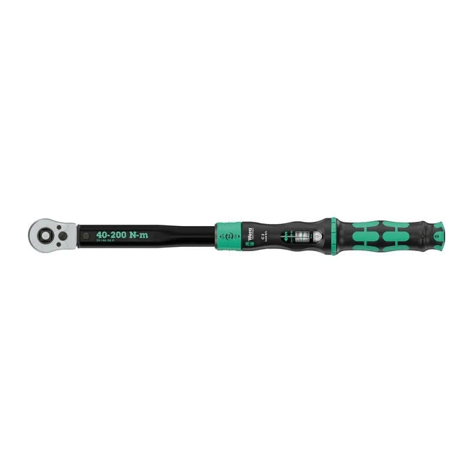 Wera 05075695001 Click-Torque Lock C 3 R-L Chiave dinamometrica 40-200 Nm con blocco e cricchetto reversibile colore Nero-Verde