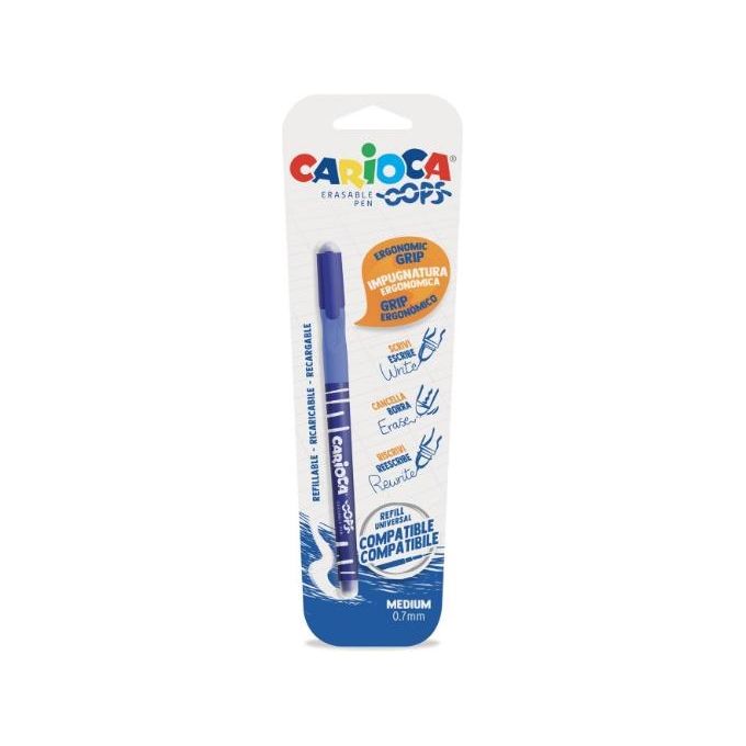 Carioca Penna Cancellabile Blu Oops Blister