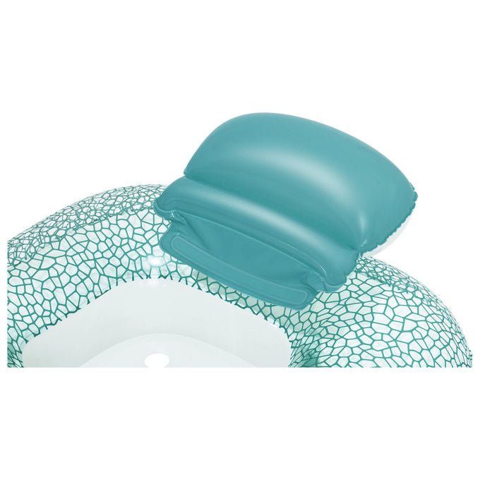 Bestway 43097 Ciambella Poltrona Gonfiabile Flip Pillow 102x94 cm Schienale Ribaltabile Portabicchieri colore Turchese