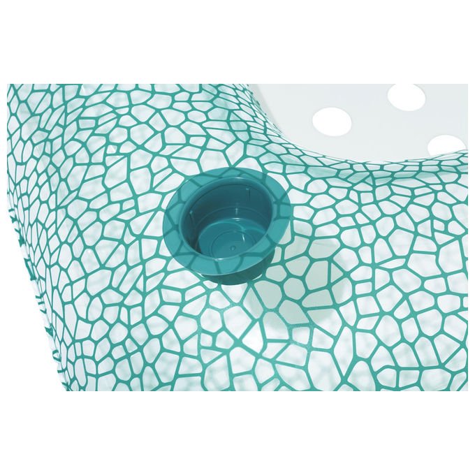 Bestway 43097 Ciambella Poltrona Gonfiabile Flip Pillow 102x94 cm Schienale Ribaltabile Portabicchieri colore Turchese