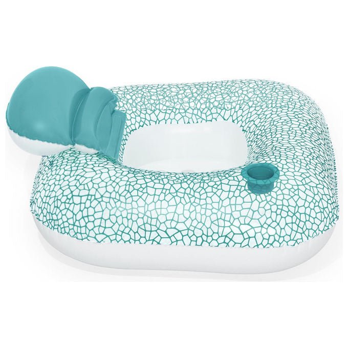 Bestway 43097 Ciambella Poltrona Gonfiabile Flip Pillow 102x94 cm Schienale Ribaltabile Portabicchieri colore Turchese