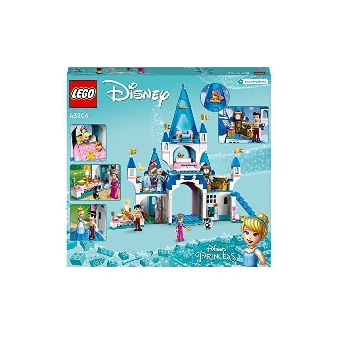 LEGO Principessa Disney 43206 Il Castello di Cenerentola e del Principe Azzurro, Idea Regalo, Giocattolo per Bambini 5+ Anni