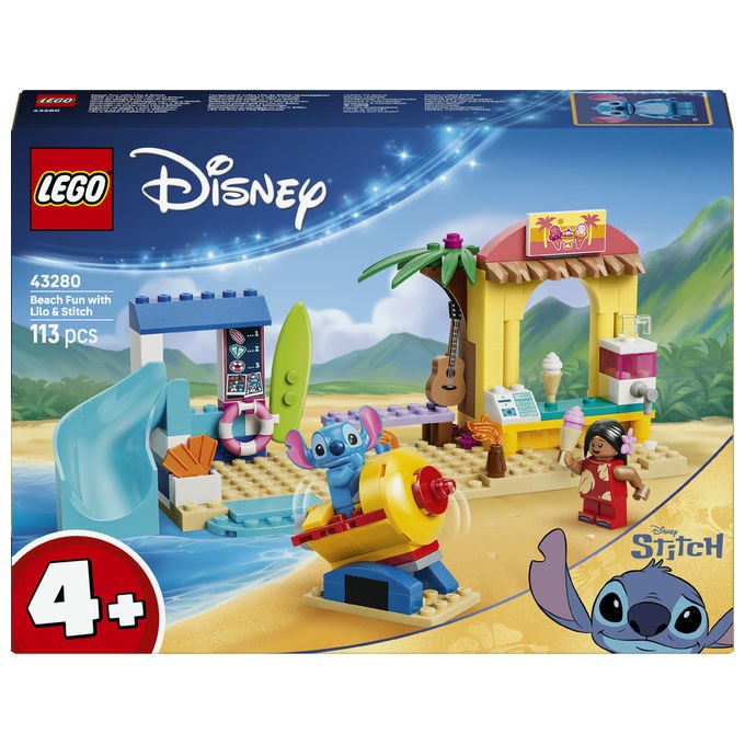 Lego 43280 Disney Classic Divertimento in Spiaggia con Lilo e Stitch Set Costruzioni 113 Pezzi 2 Minifigure da 4 Anni