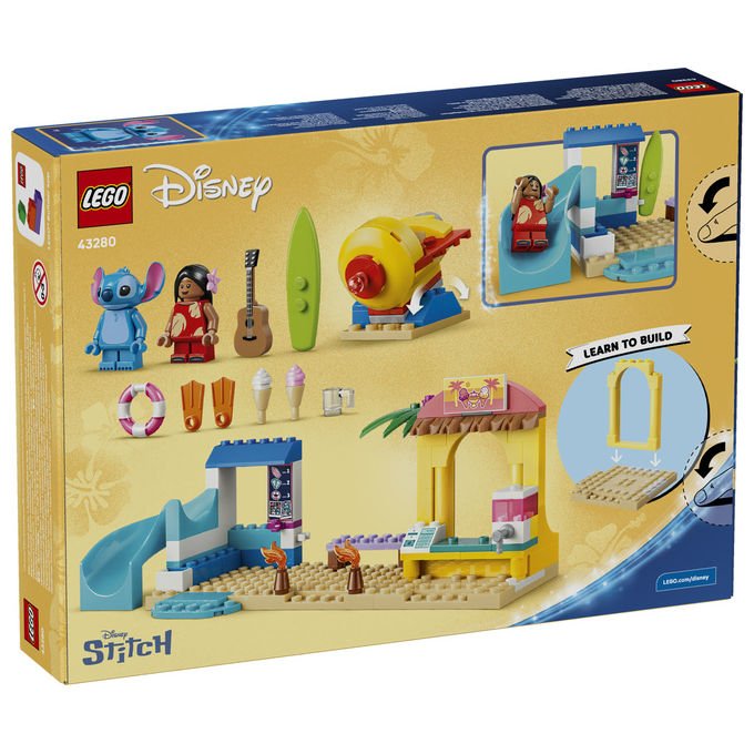 Lego 43280 Disney Classic Divertimento in Spiaggia con Lilo e Stitch Set Costruzioni 113 Pezzi 2 Minifigure da 4 Anni