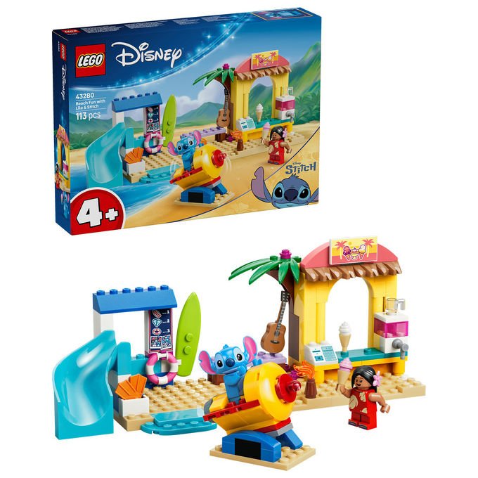 Lego 43280 Disney Classic Divertimento in Spiaggia con Lilo e Stitch Set Costruzioni 113 Pezzi 2 Minifigure da 4 Anni