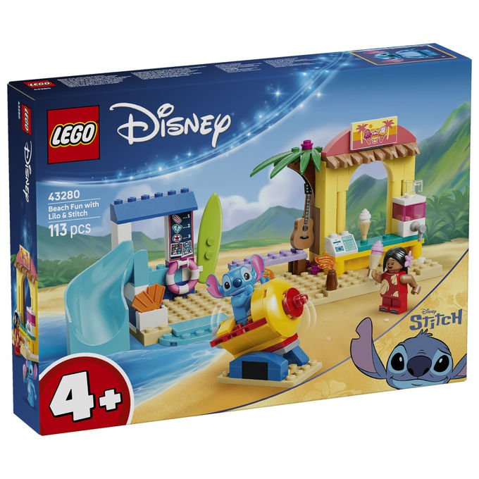 Lego 43280 Disney Classic Divertimento in Spiaggia con Lilo e Stitch Set Costruzioni 113 Pezzi 2 Minifigure da 4 Anni