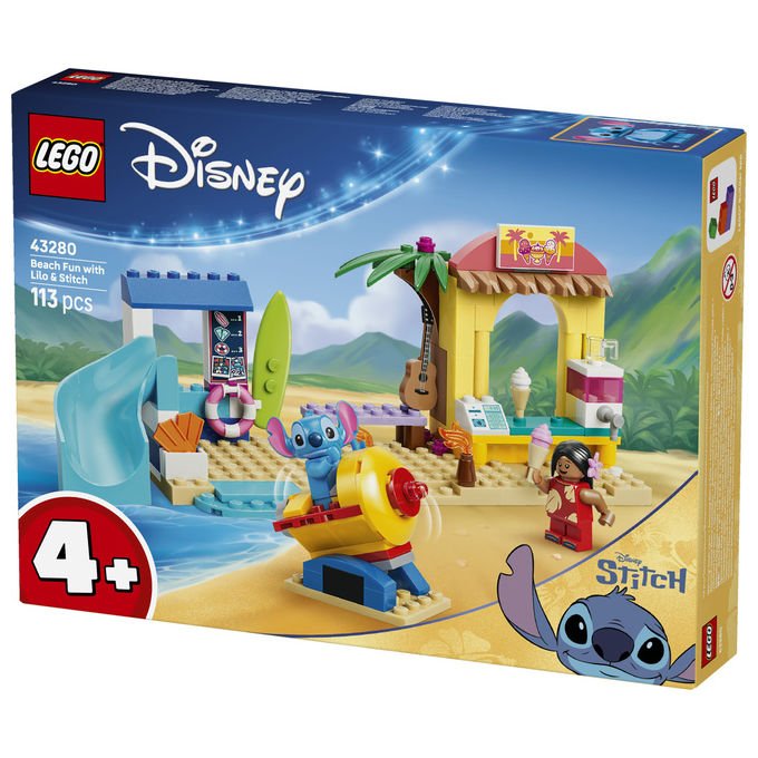 Lego 43280 Disney Classic Divertimento in Spiaggia con Lilo e Stitch Set Costruzioni 113 Pezzi 2 Minifigure da 4 Anni