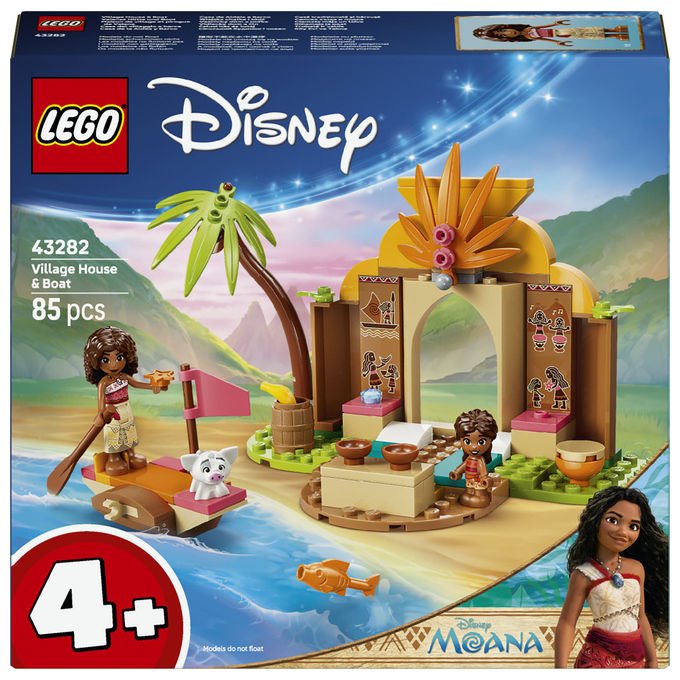 Lego 43282 Disney Princess Vaiana Casa del Villaggio e Barca Set Costruzioni 85 pezzi 2 Mini Bamboline da 4 anni