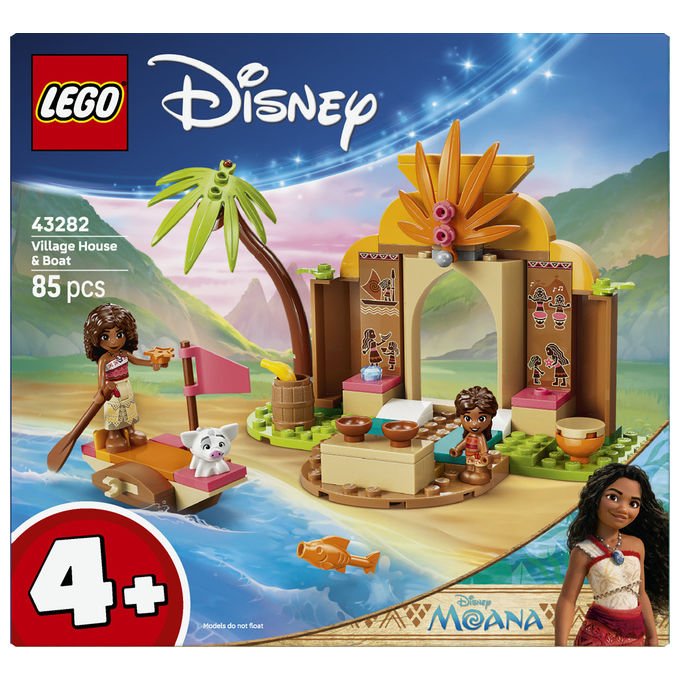 Lego 43282 Disney Princess Vaiana Casa del Villaggio e Barca Set Costruzioni 85 pezzi 2 Mini Bamboline da 4 anni