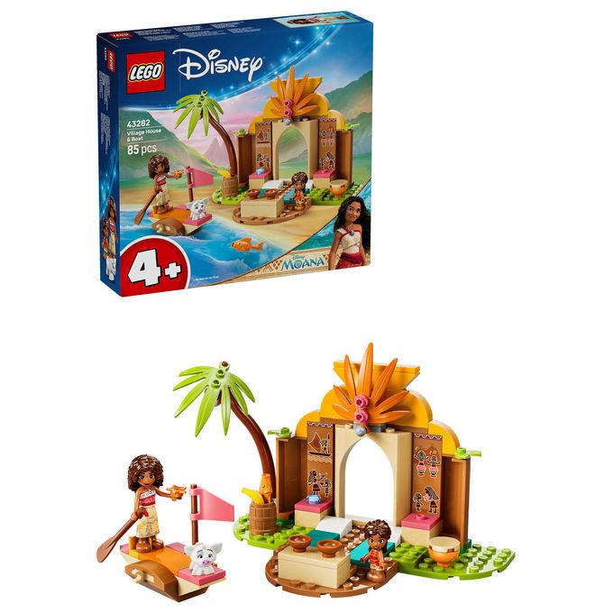 Lego 43282 Disney Princess Vaiana Casa del Villaggio e Barca Set Costruzioni 85 pezzi 2 Mini Bamboline da 4 anni