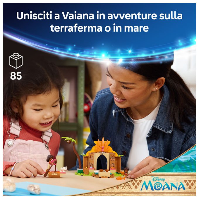 Lego 43282 Disney Princess Vaiana Casa del Villaggio e Barca Set Costruzioni 85 pezzi 2 Mini Bamboline da 4 anni
