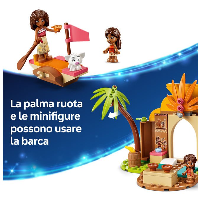 Lego 43282 Disney Princess Vaiana Casa del Villaggio e Barca Set Costruzioni 85 pezzi 2 Mini Bamboline da 4 anni