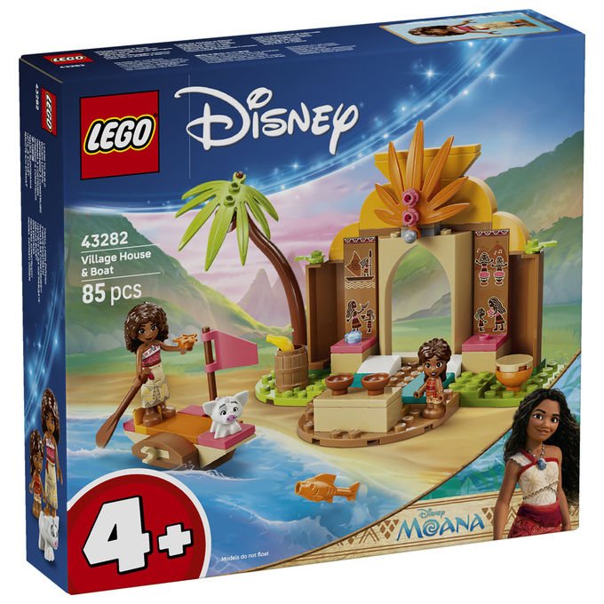 Lego 43282 Disney Princess Vaiana Casa del Villaggio e Barca Set Costruzioni 85 pezzi 2 Mini Bamboline da 4 anni