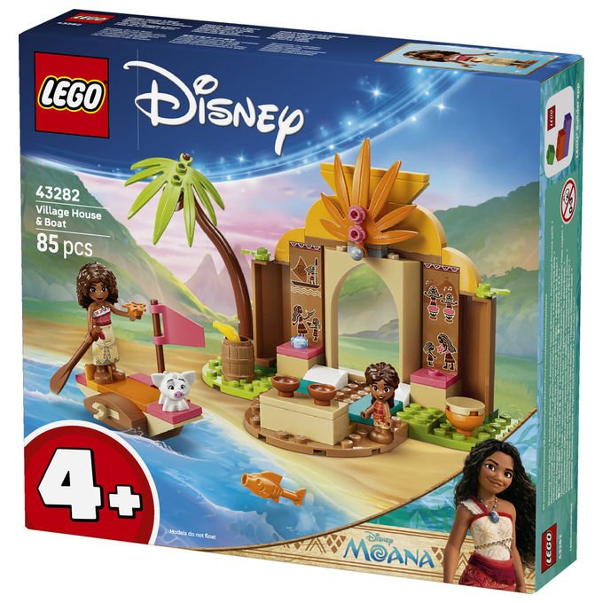 Lego 43282 Disney Princess Vaiana Casa del Villaggio e Barca Set Costruzioni 85 pezzi 2 Mini Bamboline da 4 anni
