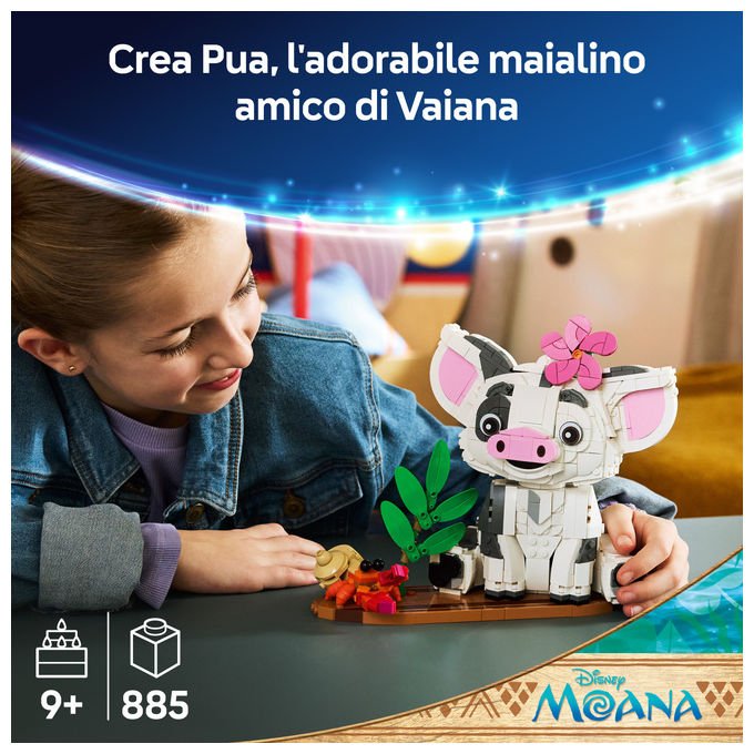 Lego 43292 Disney Vaiana Pua Action Figure Costruibile 885 Pezzi 9 Anni