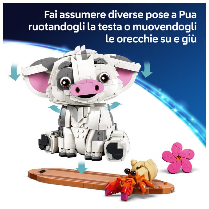 Lego 43292 Disney Vaiana Pua Action Figure Costruibile 885 Pezzi 9 Anni