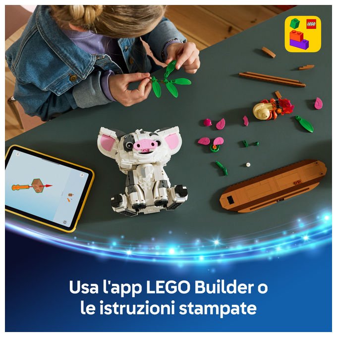 Lego 43292 Disney Vaiana Pua Action Figure Costruibile 885 Pezzi 9 Anni