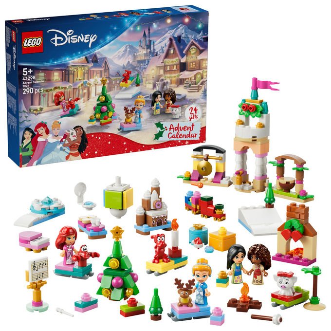 Lego 43298 Calendario dell'Avvento LEGO Disney Princess 2026 Set da Costruzione con 290 Pezzi per Bambini da 5+ Anni colore Multicolore