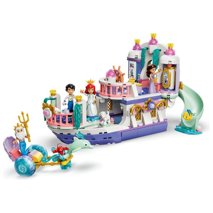 Lego 43299 Disney Princess Barca Nuziale Ariel Giocattolo collezione 519 Pezzi Minifigure Ariel Eric Re Tritone Vanessa Flounder Sebastian Max Set Bambini e Bambine 6 Anni idea regalo colore non specificato