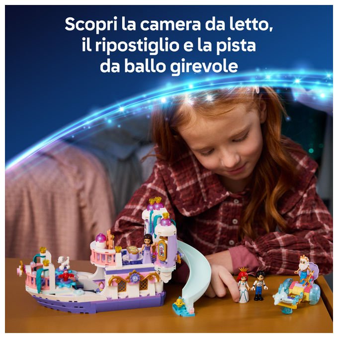 Lego 43299 Disney Princess Barca Nuziale Ariel Giocattolo collezione 519 Pezzi Minifigure Ariel Eric Re Tritone Vanessa Flounder Sebastian Max Set Bambini e Bambine 6 Anni idea regalo colore non specificato