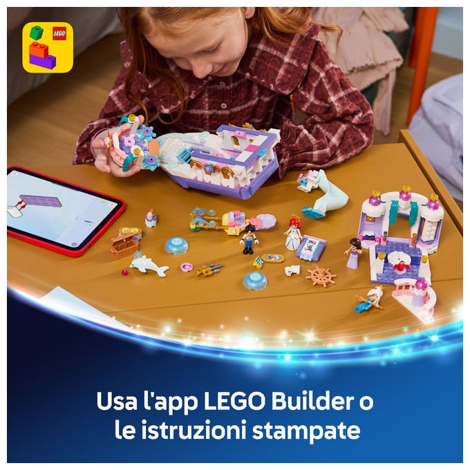 Lego 43299 Disney Princess Barca Nuziale Ariel Giocattolo collezione 519 Pezzi Minifigure Ariel Eric Re Tritone Vanessa Flounder Sebastian Max Set Bambini e Bambine 6 Anni idea regalo colore non specificato