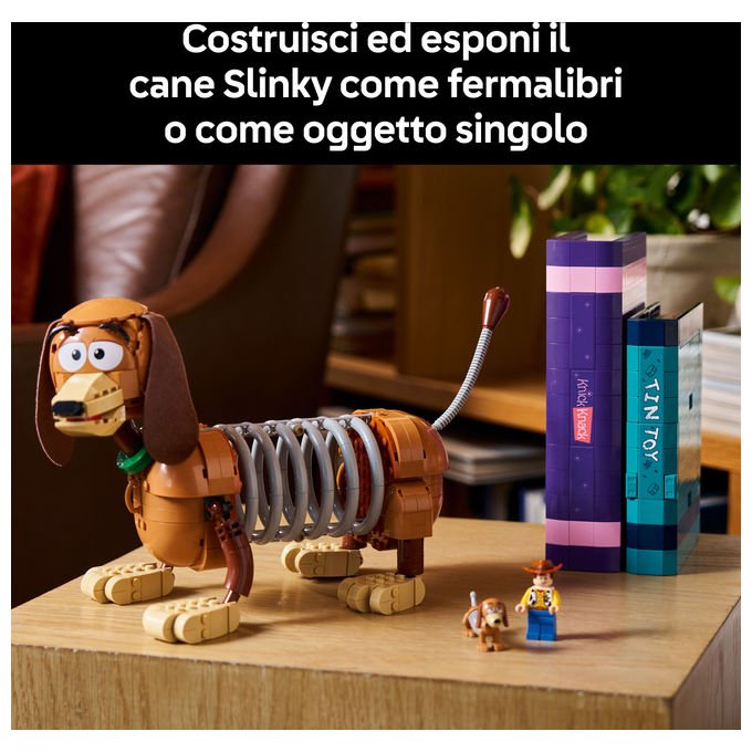 Lego 43301 Disney Pixar Fermalibri di Slinky Toy Story Set da Costruzione per Adulti 1307 Pezzi con Minifigure di Woody