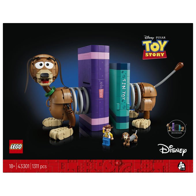 Lego 43301 Disney Pixar Fermalibri di Slinky Toy Story Set da Costruzione per Adulti 1307 Pezzi con Minifigure di Woody