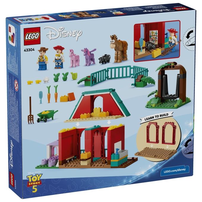 Lego 43304 Disney Pixar Toy Story Il Ranch dei Cavalli di Blaze Playset 209 pezzi con Minifigure Woody e Jessie 4 anni