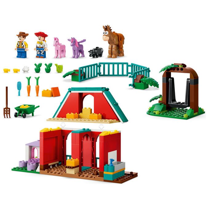 Lego 43304 Disney Pixar Toy Story Il Ranch dei Cavalli di Blaze Playset 209 pezzi con Minifigure Woody e Jessie 4 anni