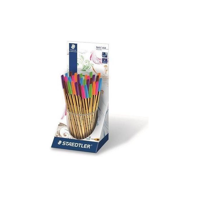 Staedtler Noris Stick 434M-SPK30 – Penne a sfera assortite, punta 0,35 mm, confezione da 30 pezzi