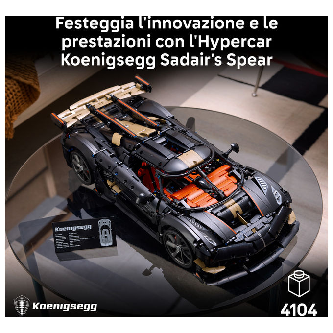 Lego 42232 Technic Kit di Modellismo per Adulti con 4104 Pezzi Motore V8 Pistoni Cambio 9 Rapporti Sospensioni Triplex Modalita' Ghost colore Multicolore