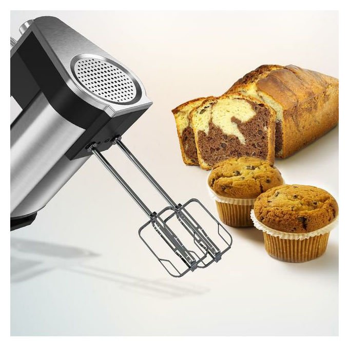 Cecotec POWERTWIST500 Full Steel Batedeira 500 W 5 Velocita' Funzione Turbo Accessori in Acciaio Inossidabile colore Acciaio
