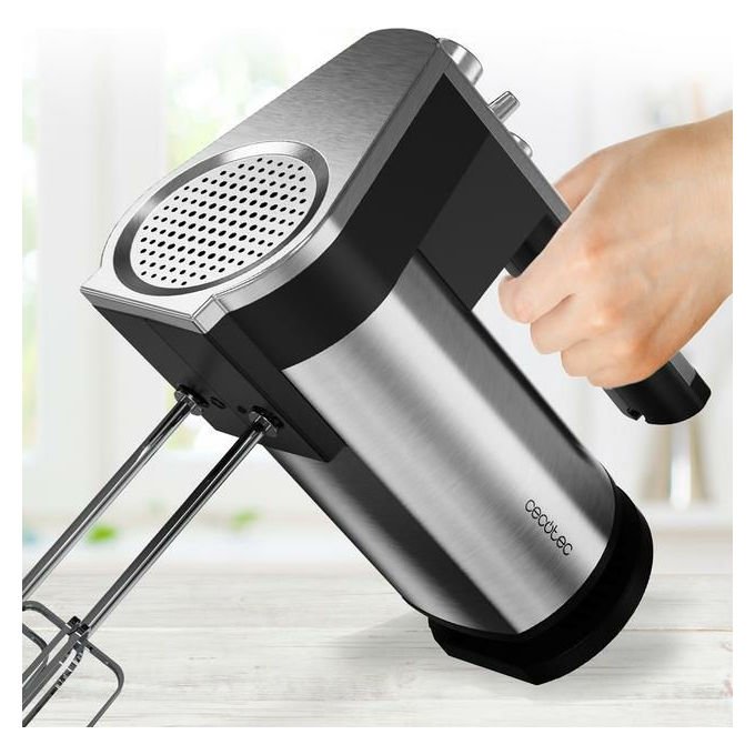Cecotec POWERTWIST500 Full Steel Batedeira 500 W 5 Velocita' Funzione Turbo Accessori in Acciaio Inossidabile colore Acciaio