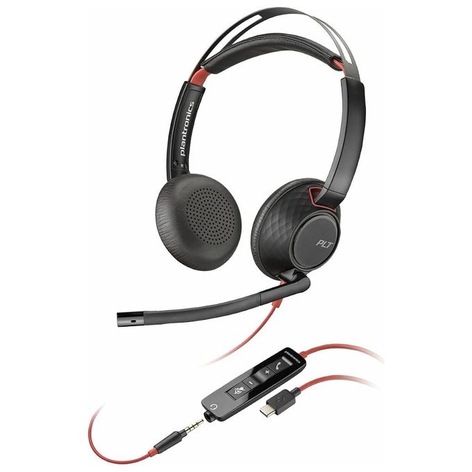 Poly 0197498837420 Blackwire 5220 Auricolare Stereofonico con USB-C e Jack 3.5 mm colore Nero