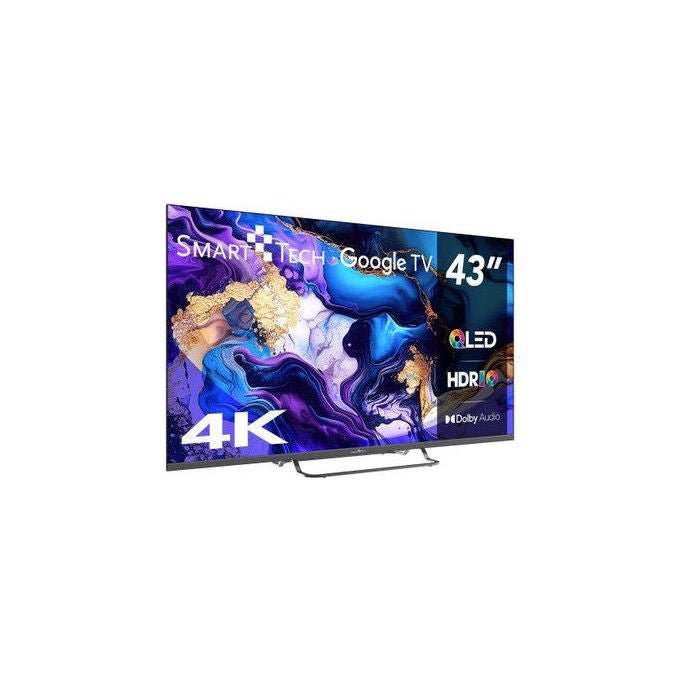 Smart Tech 43QG06V TV QLED 43'' 4K UHD Google TV HDR10 Dolby Digital Plus 4 HDMI 2 USB Wi-Fi Bluetooth colore Nero